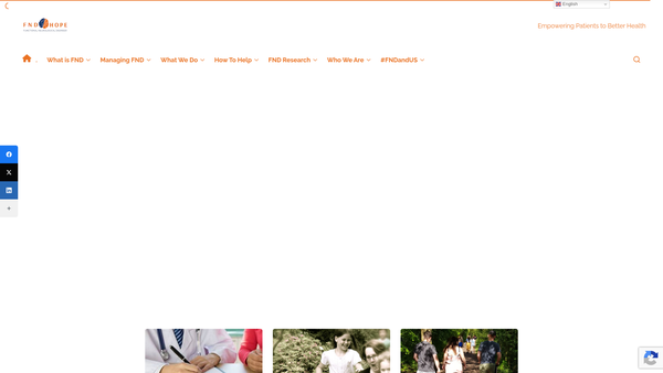 Screenshot of the FND Hope UK website