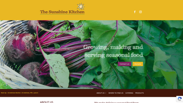 Screenshot of the Sunshine Club website