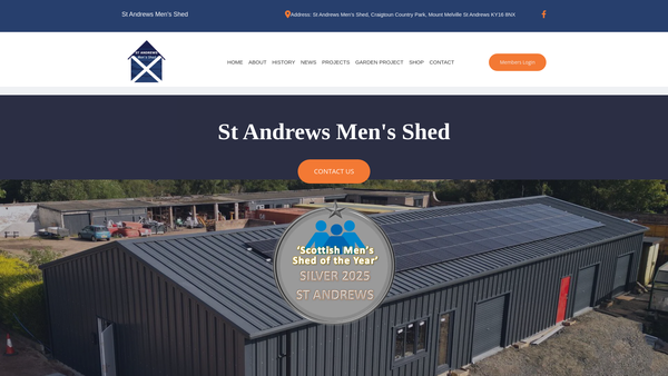 Screenshot of the St Andrews Men's Shed website