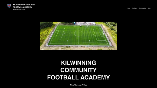 Screenshot of the Kilwinning Community Football Academy website