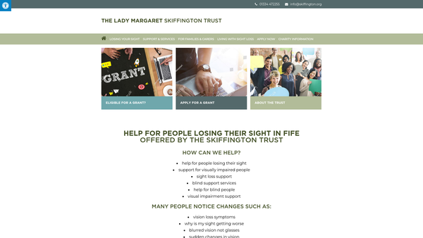 Screenshot of the Lady Margaret Skiffington Trust SCIO website