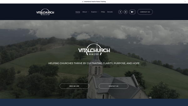 Screenshot of the VitalChurch Ministry UK (SCIO) website