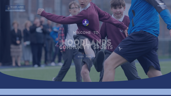 Screenshot of the Woodlands Community Sports Limited website
