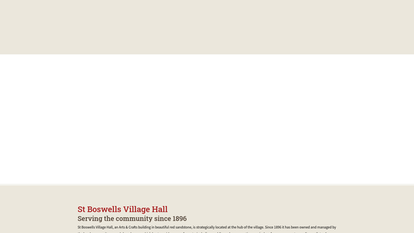 Screenshot of the St Boswells Village Hall website