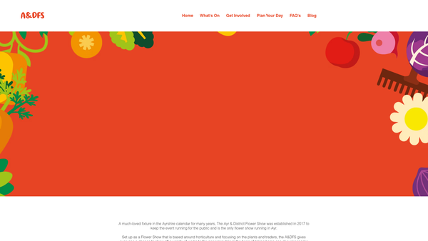 Screenshot of the Ayr & District Flower Show website