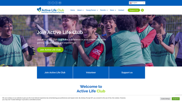 Screenshot of the Active Life Club (ALC) SCIO website