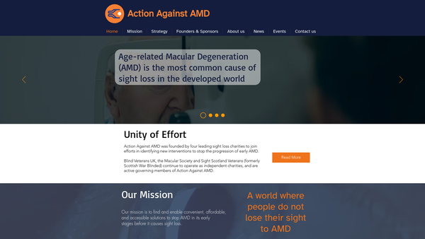 Screenshot of the Action Against Age Related Macular Degeneration website