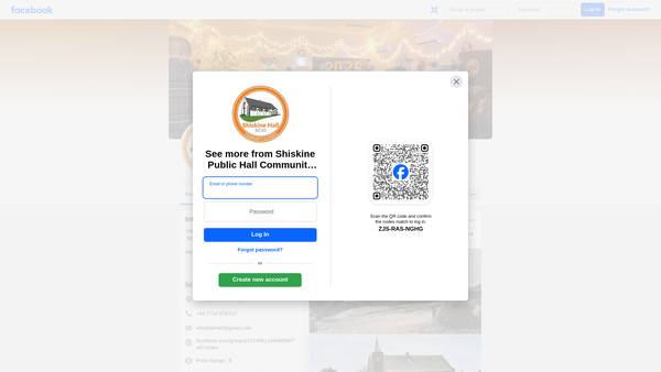 Screenshot of the Shiskine Public Hall Community SCIO website