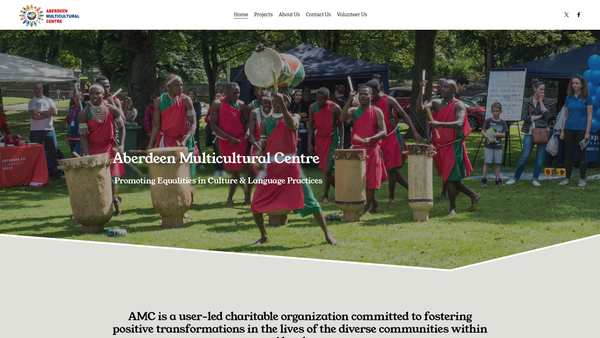 Screenshot of the Aberdeen Multicultural Centre SCIO website