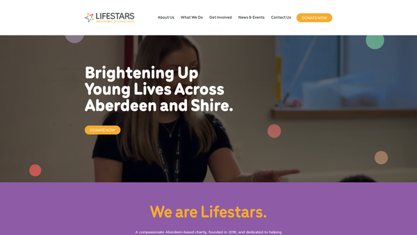 Screenshot of the LifeStars SCIO website