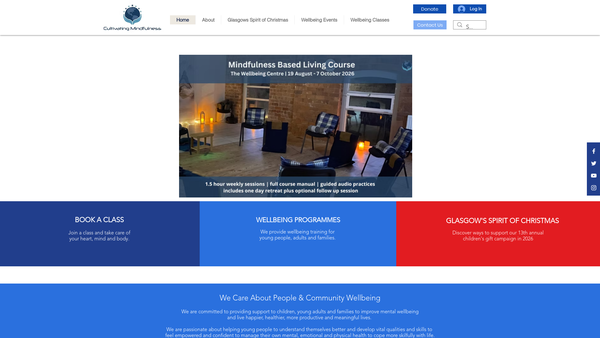 Screenshot of the Cultivating Mindfulness website