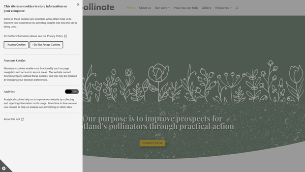 Screenshot of the Repollinate website