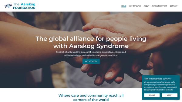 Screenshot of the The Aarskog Foundation Ltd website