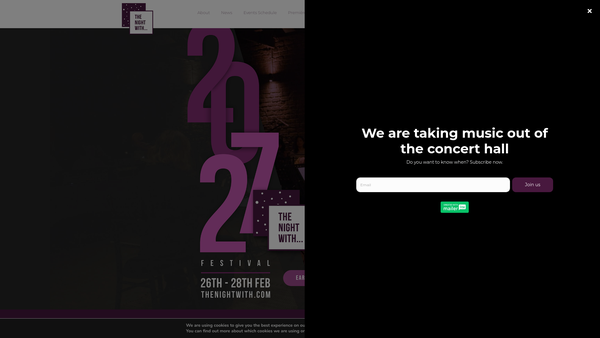 Screenshot of the The Night With website