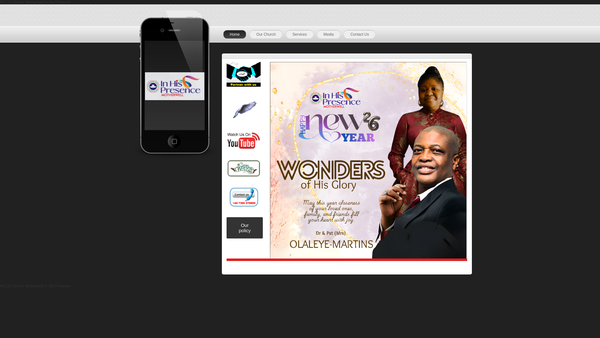 Screenshot of the The Redeemed Christian Church of God - In HIS Presence website