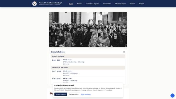 Screenshot of the The Romanian Community Centre in Edinburgh website