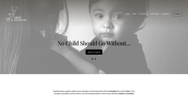 Screenshot of the AberNecessities SCIO website