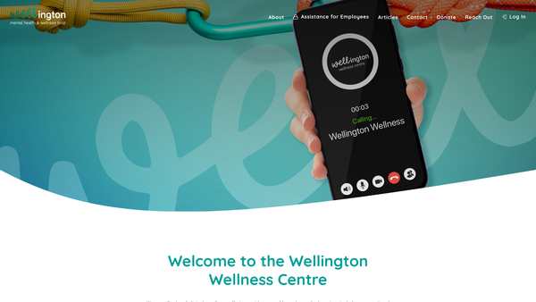 Screenshot of the The Wellington Mental Health and Wellness Trust website