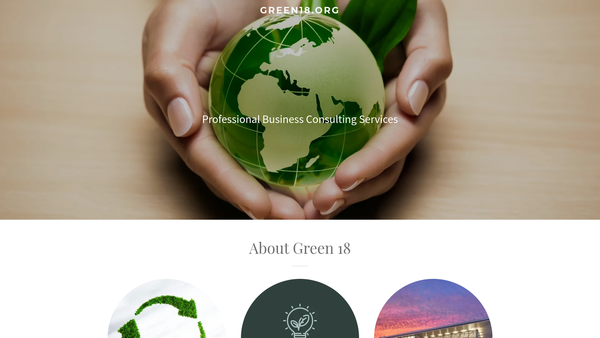 Screenshot of the Green 18 website