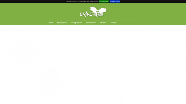 Screenshot of the Drivewise Borders website
