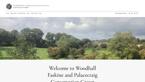 Screenshot of the Woodhall, Faskine and Palacecraig Conservation Group website