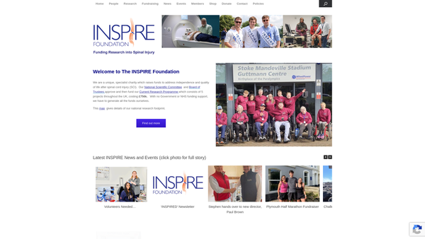 Screenshot of the The INSPIRE Foundation website