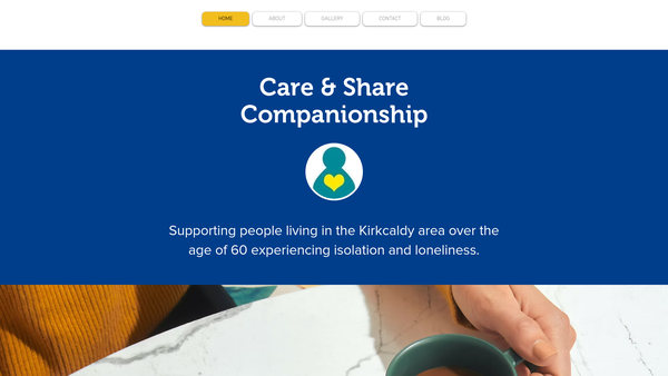 Screenshot of the Care and Share Companionship (SCIO) website