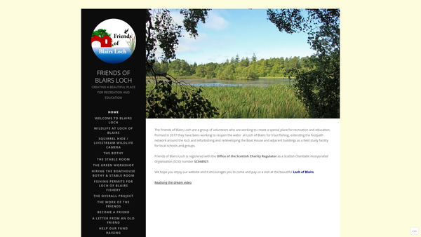 Screenshot of the Friends of Blairs Loch (SCIO) website