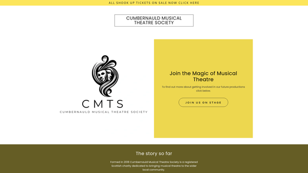 Screenshot of the Cumbernauld Musical Theatre Society website