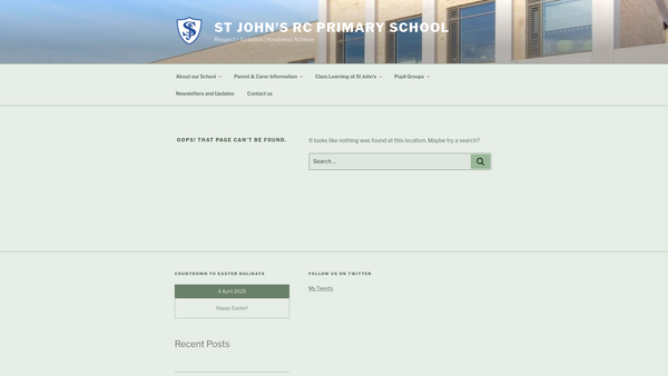 Screenshot of the Friends of St.John's RC Primary School Edinburgh website
