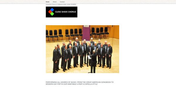 Screenshot of the Closeshave Chorus website