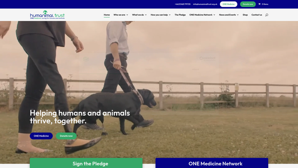 Screenshot of the Humanimal Trust website