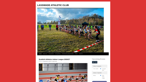 Screenshot of the Lasswade Athletic Club website