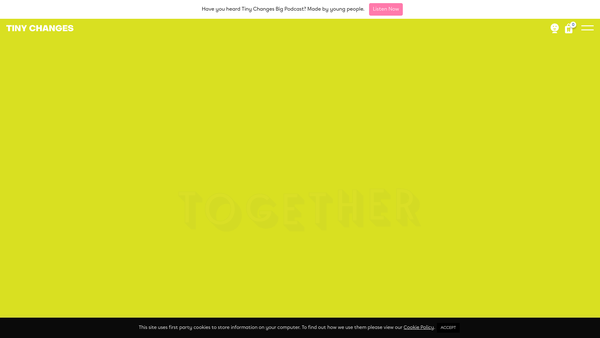 Screenshot of the Tiny Changes website