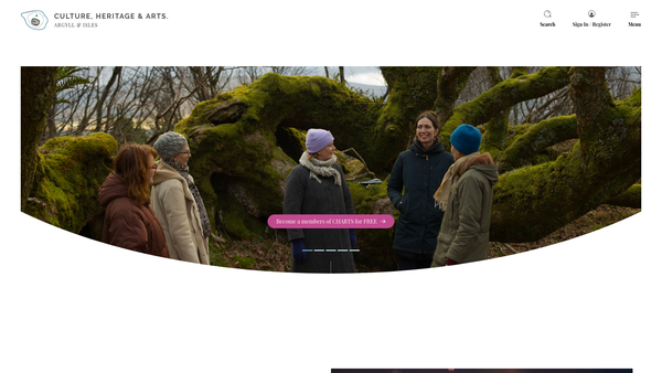 Screenshot of the Culture, Heritage, and Arts Assembly, Argyll and The Isles website