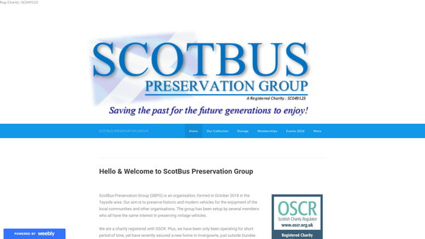 Screenshot of the ScotBus Preservation Group website