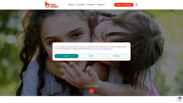 Screenshot of the Bus Users UK Charitable Trust Ltd website