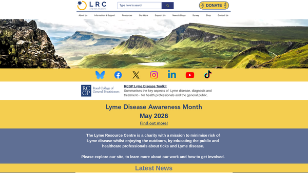 Screenshot of the Lyme Resource Centre website