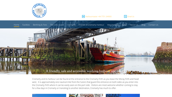 Screenshot of the Friends of Cromarty Harbour website
