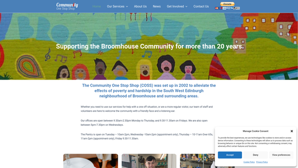 Screenshot of the Community One Stop Shop website