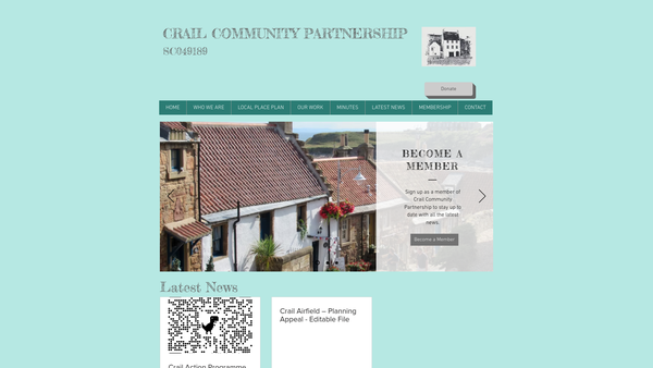 Screenshot of the Crail Community Partnership website
