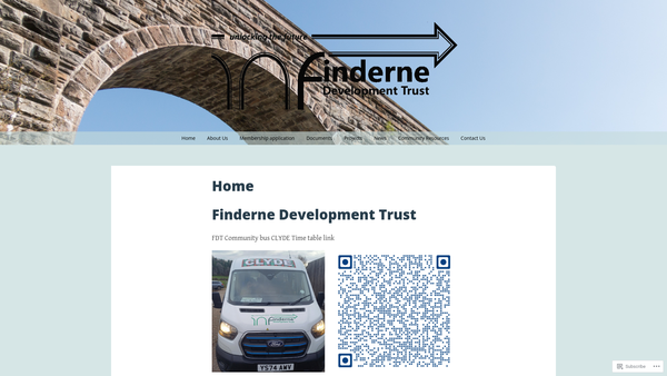 Screenshot of the Finderne Development Trust website