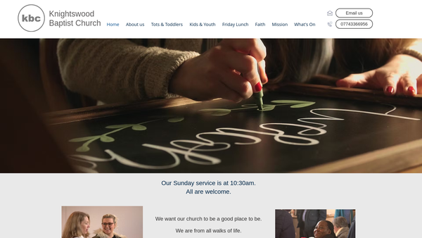 Screenshot of the Knightswood Baptist Church SCIO website