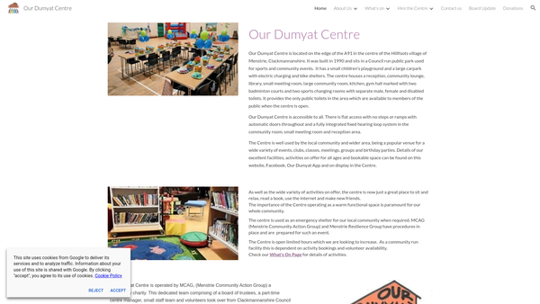 Screenshot of the Menstrie Community Action Group Ltd website