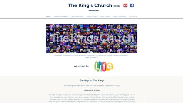 Screenshot of the The King's Church (SCIO) website