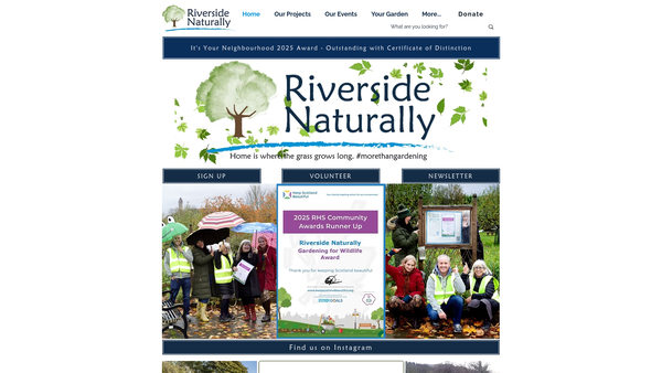 Screenshot of the Riverside Naturally website