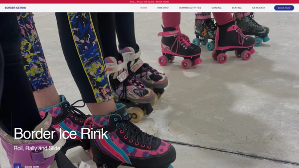 Screenshot of the Border Ice Rink Trust website