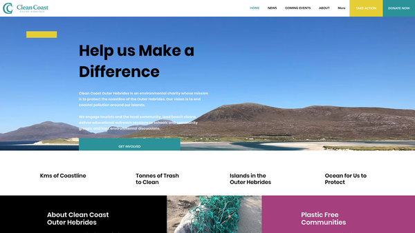 Screenshot of the Clean Coast Outer Hebrides website