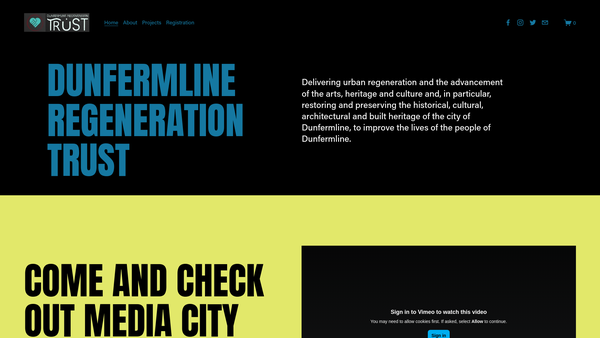 Screenshot of the Dunfermline Regeneration Trust website