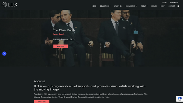 Screenshot of the Lux website